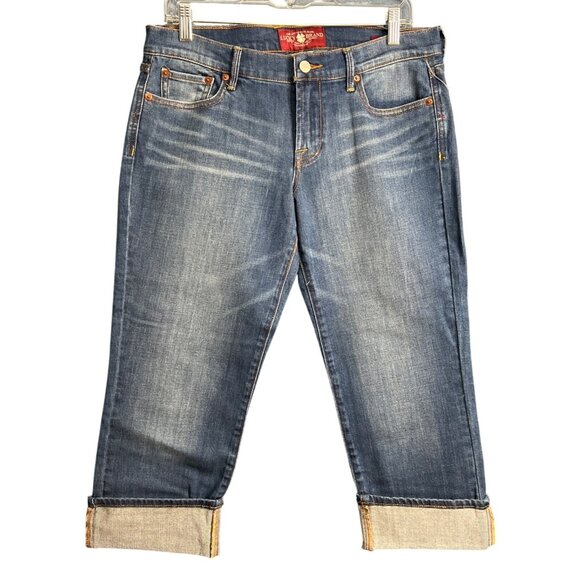 Lucky Brand Sweet N Crop Jeans Size 6/28 Blue Denim - Picture 1 of 9